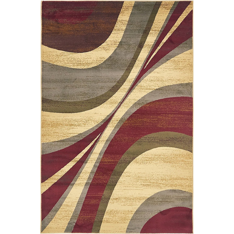 Winston Porter Trejo Abstract Brown/Burgundy/Gray Area Rug Wayfair